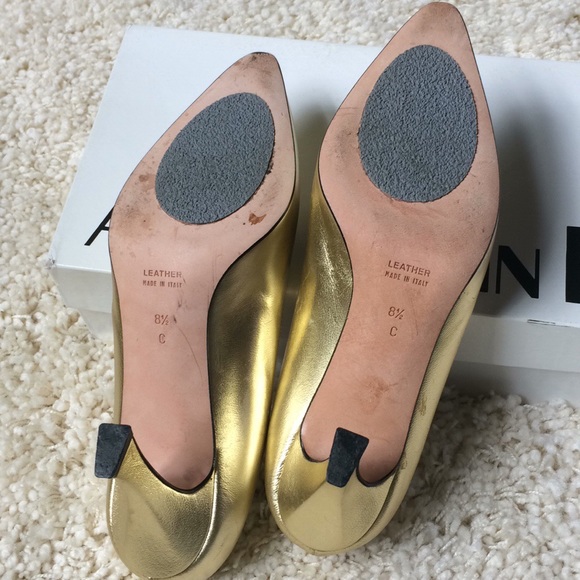 Anne Klein Gold Leather Heels - Picture 7 of 8